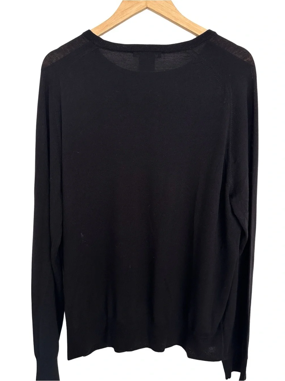Vtg Theory Black Wool Crewneck Sweater SZ XXL Lightweight Luxury Minimalist EUC